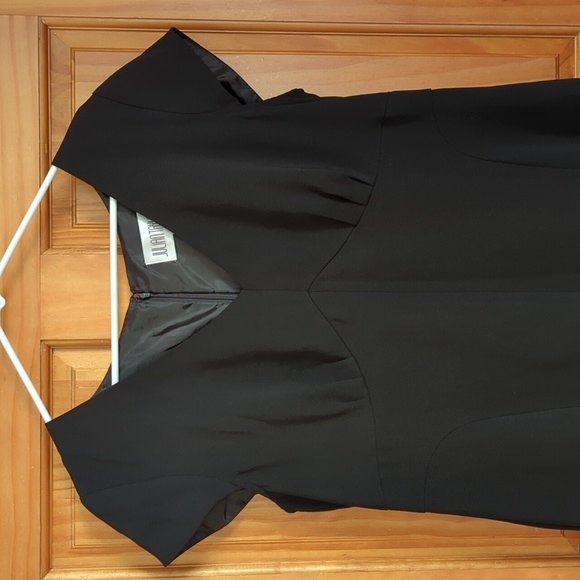 Julian Taylor Formal Flare Mesh Panel Hem Dress 16 Black - Picture 4 of 16